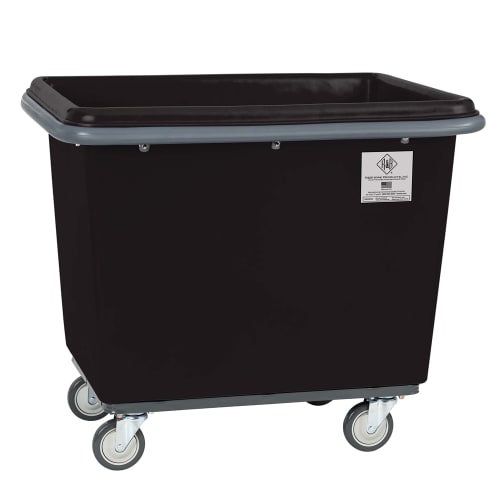 R&B Wire 16 Bushel Poly Bumper Truck, All Swivel Casters, Black